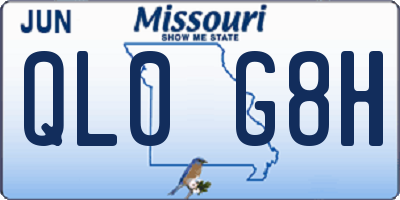MO license plate QL0G8H