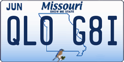 MO license plate QL0G8I