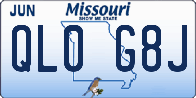 MO license plate QL0G8J