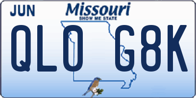 MO license plate QL0G8K