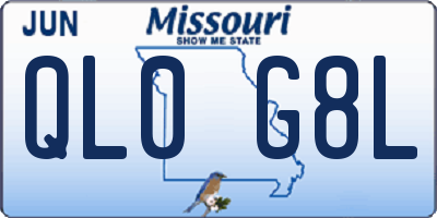 MO license plate QL0G8L