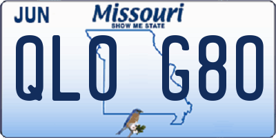 MO license plate QL0G8O