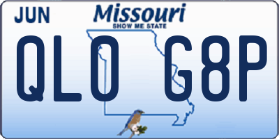 MO license plate QL0G8P