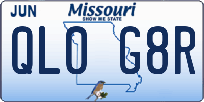 MO license plate QL0G8R