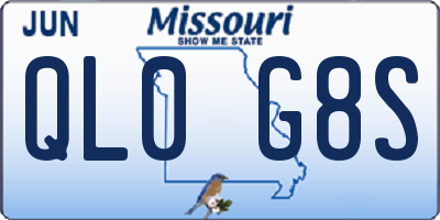 MO license plate QL0G8S
