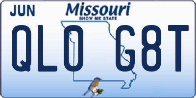MO license plate QL0G8T
