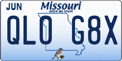 MO license plate QL0G8X