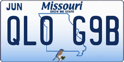 MO license plate QL0G9B