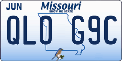 MO license plate QL0G9C