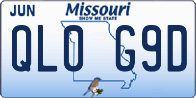 MO license plate QL0G9D