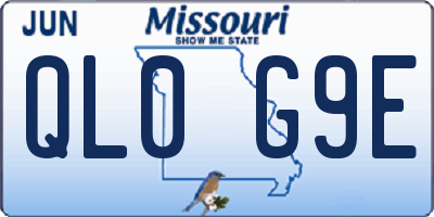 MO license plate QL0G9E