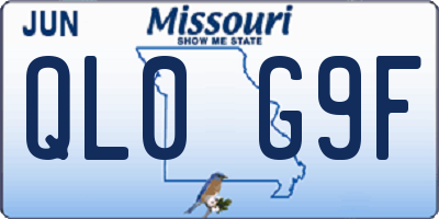 MO license plate QL0G9F
