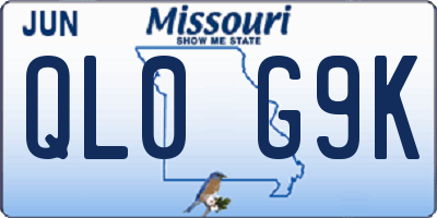 MO license plate QL0G9K