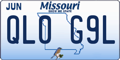 MO license plate QL0G9L