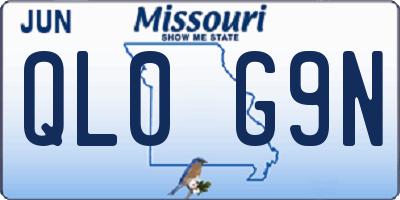 MO license plate QL0G9N