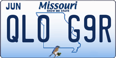 MO license plate QL0G9R
