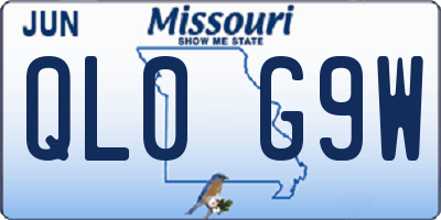 MO license plate QL0G9W