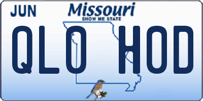 MO license plate QL0H0D