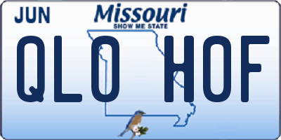MO license plate QL0H0F