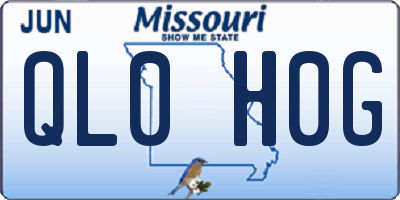 MO license plate QL0H0G