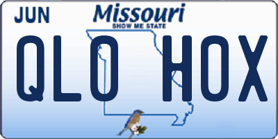 MO license plate QL0H0X