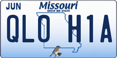 MO license plate QL0H1A