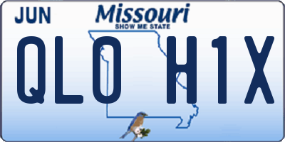 MO license plate QL0H1X