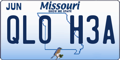 MO license plate QL0H3A