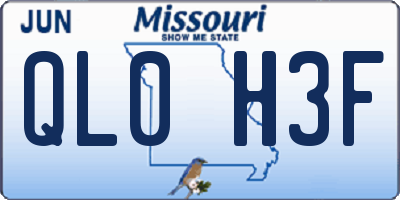 MO license plate QL0H3F