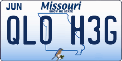 MO license plate QL0H3G