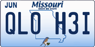 MO license plate QL0H3I