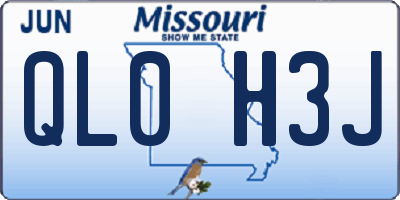 MO license plate QL0H3J