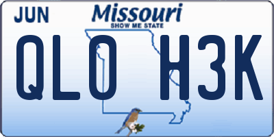 MO license plate QL0H3K
