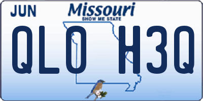 MO license plate QL0H3Q