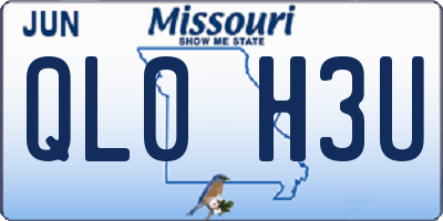 MO license plate QL0H3U