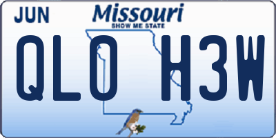 MO license plate QL0H3W