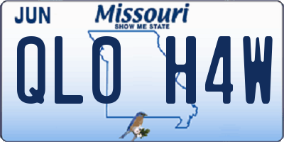 MO license plate QL0H4W
