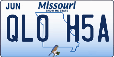 MO license plate QL0H5A