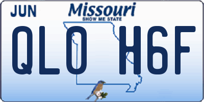 MO license plate QL0H6F