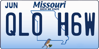MO license plate QL0H6W