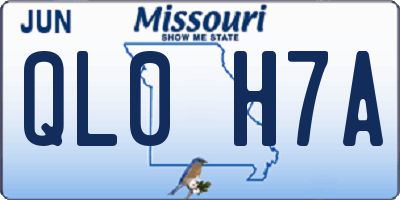 MO license plate QL0H7A