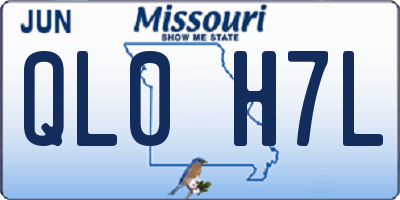 MO license plate QL0H7L