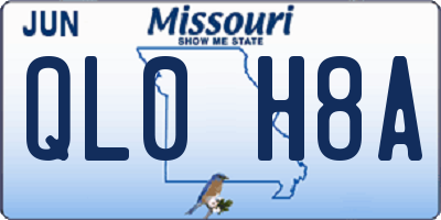 MO license plate QL0H8A