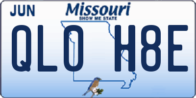 MO license plate QL0H8E