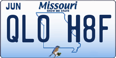 MO license plate QL0H8F
