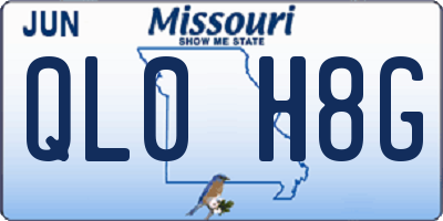 MO license plate QL0H8G