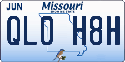 MO license plate QL0H8H