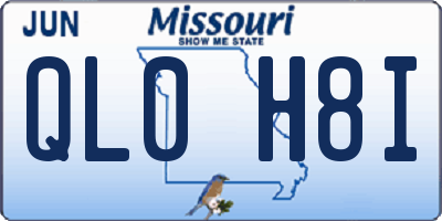 MO license plate QL0H8I