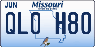 MO license plate QL0H8O