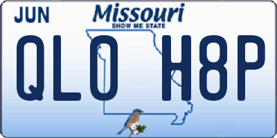 MO license plate QL0H8P